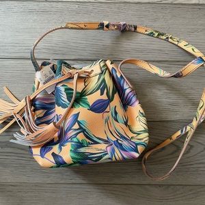 JCrew Mini Bucket Bag Peach Tropical Floral New With Tags